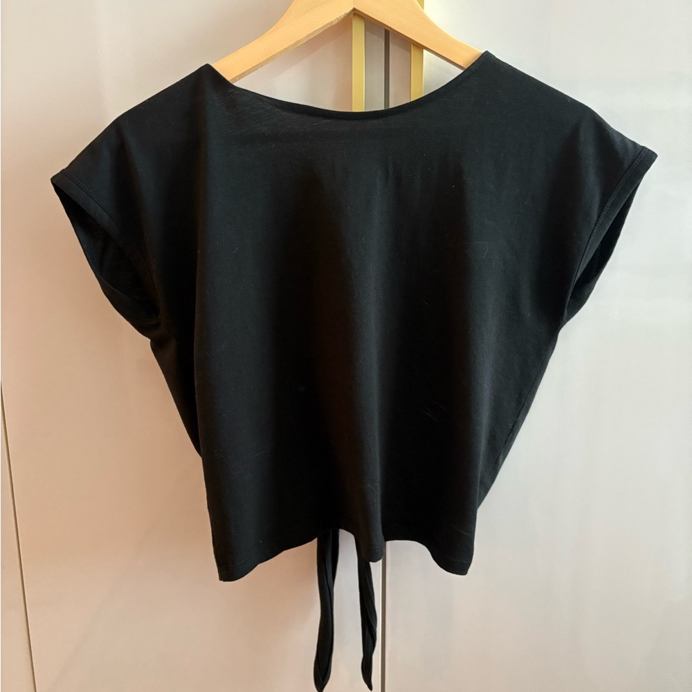 Black backless tie-up cotton